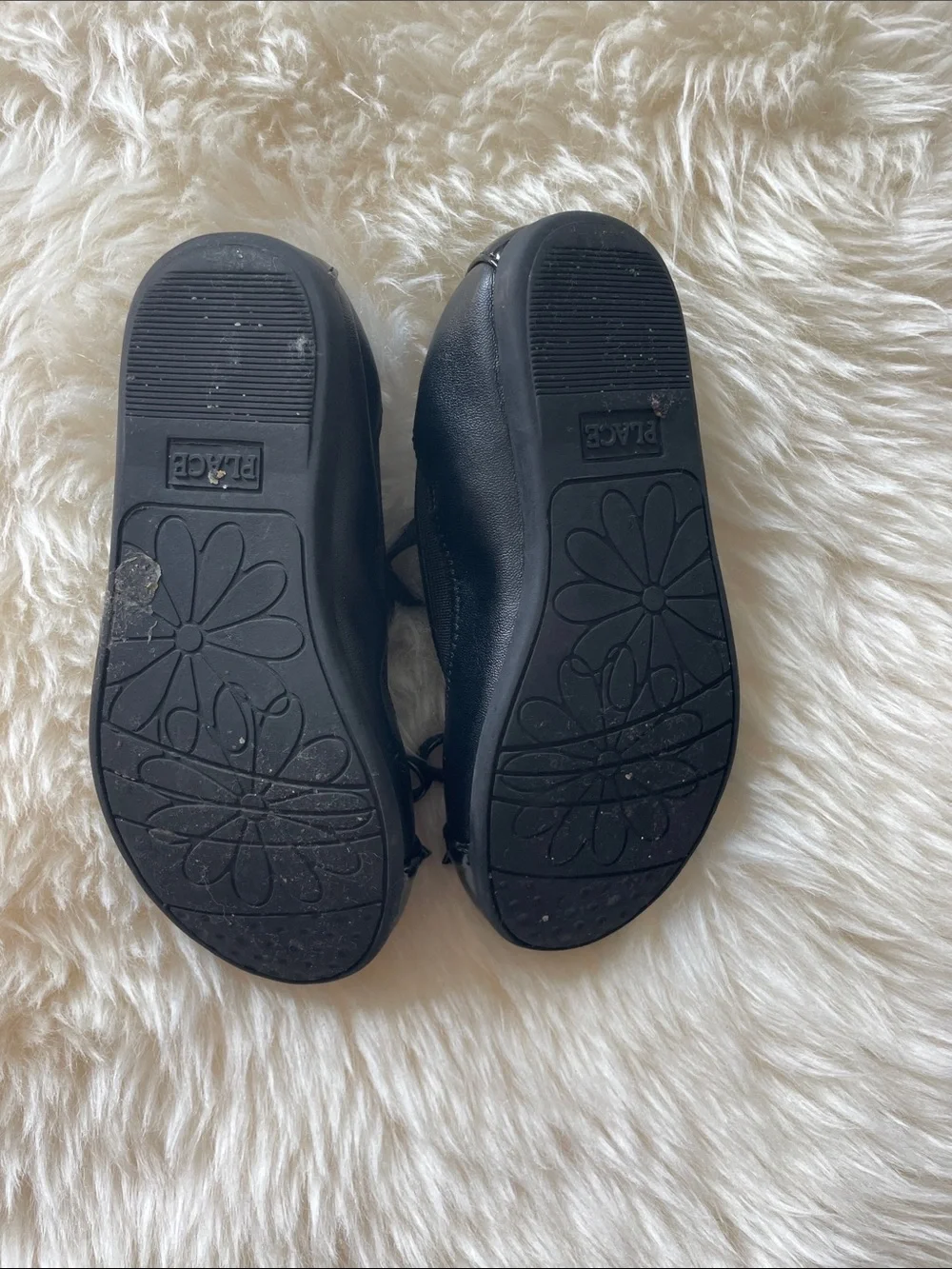 The Children's Place Black Mary Jane Flats with Bow Detail
